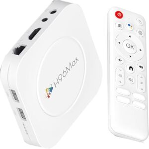H96 Max H618 Plus Android TV Box – Android 14, Allwinner Quad-Core, 4GB RAM, 128GB Storage, 8K UHD, WiFi 6, Bluetooth 5.4, Voice Remote, 100M LAN