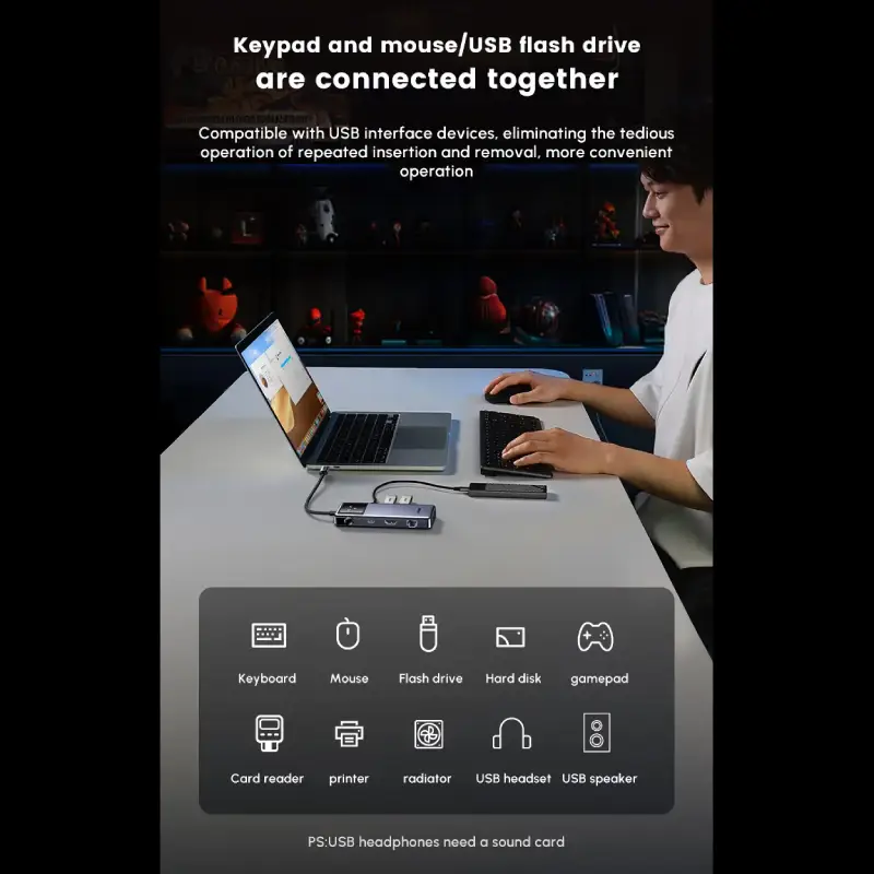 Powerful UGREEN QPai PRO CM888 7in1 USB C Docking Station | 45155 - Image 3