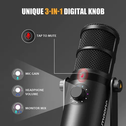 MAONO PD400X USB/XLR Dynamic Podcast Streaming Microphone - Image 2