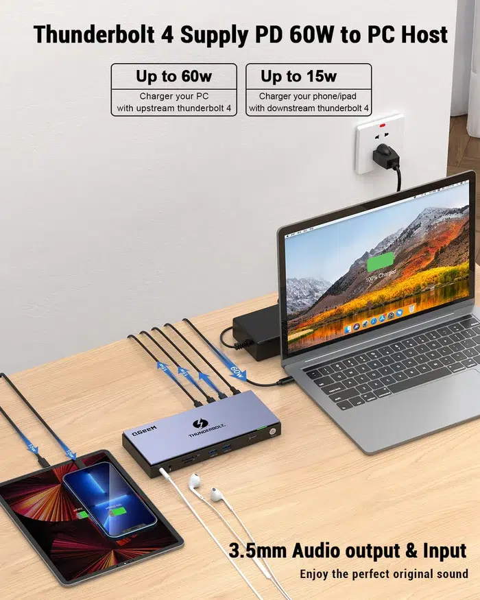 QGEEM TB4 MAX 16-in-1 Thunderbolt 4 Docking Station - Image 3