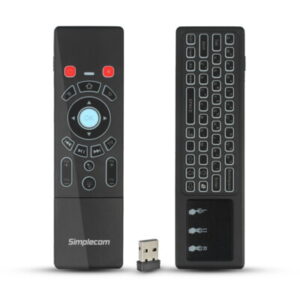 T6C Air Mouse 2.4GHz Wireless Remote – 7-Color Backlit Mini Keyboard with Touchpad & Rechargeable Battery