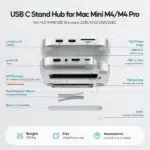 PULWTOP BD240A Mac Mini M4 Docking Station 9-in-1 with M.2 SSD Case - Image 4