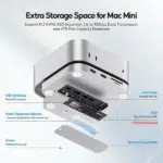 PULWTOP BD240A Mac Mini M4 Docking Station 9-in-1 with M.2 SSD Case - Image 3