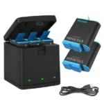 Telesin triple Battery Charger With Two Battery for GoPro Hero 5/6/7/8