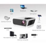 AUN T8 Android Projector – 2GB RAM, 16GB Storage, WiFi Full HD LED LCD Projector - Image 2