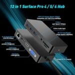 Surface Pro Docking Station Hub – Compatible with Surface Pro 4/5/6 - Image 3