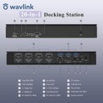 Wavlink WL‑UG69PD8 Pro Thunderbolt 3 Quad 4K Universal Docking Station – USB-C, 100W PD, HDMI/DP, Dual 4K Monitors - Image 2