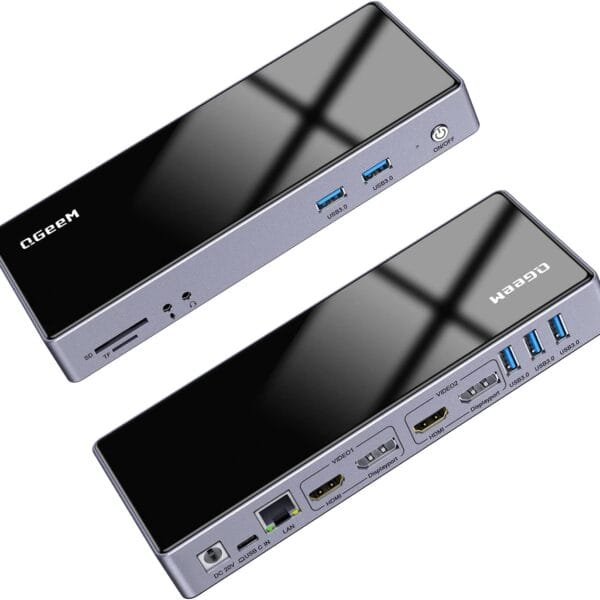 QGeeM 15-in-1 USB 3.0 Docking Station – Ultra HD 5K Display