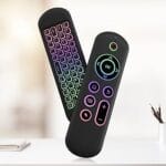 M5 Mini Wireless Air Mouse Keyboard Remote - Rechargeable 2.4G & Bluetooth 5.2, 7-Color Backlit Flying Mouse with Motion Control