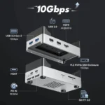 Acasis M003 Mac mini M4 Dock & Stand | M.2 NVMe SSD Enclosure & USB-C Expansion Hub - Image 4