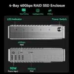Acasis EC-3901 40Gbps 4 Bay M.2 NVMe RAID Enclosure with Thunderbolt 4/3 - Image 5