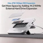 PULWTOP BS212D Mac mini M4 Vertical Dock 9-in-1 USB-C Hub & SSD Enclosure - Image 3