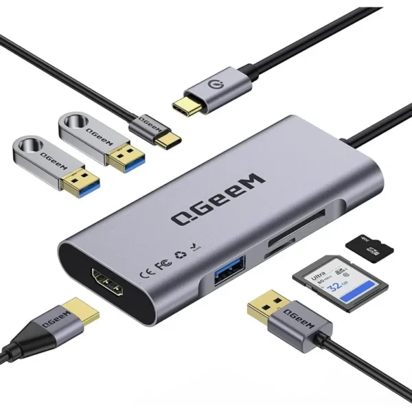 QGEEM 7-in-1 USB A Docking Station (QG-UH07-A)