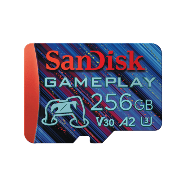 SanDisk GamePlay 256GB Memory Card microSDXC 190MB/s, 130MB/s UHS-I, V30, U3, C10