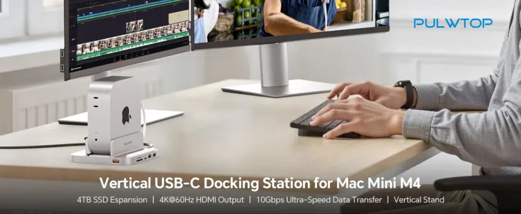 PULWTOP BS212D Mac mini M4 Vertical Dock